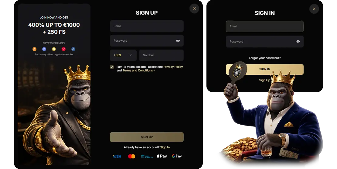 SpinKong Registration and Login